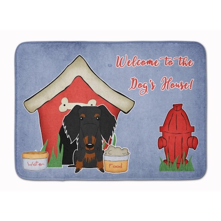 Carolines Treasures Dog House Wire Haired Dachshund Black Machine Washable Memory Foam Mat BB2881RUG